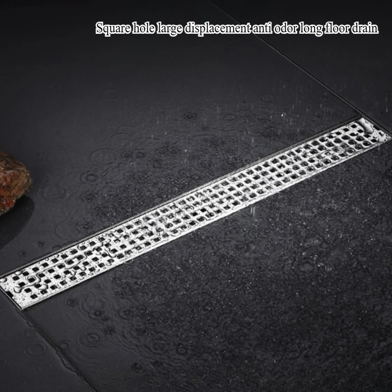 Toilet 304 stainless steel rectangular floor drain, thickened square hole, large displacement, anti odor long floor drain
Toilet 304 stainless steel rectangular floor drain, thickened square hole, large displacement, anti odor long floor drain