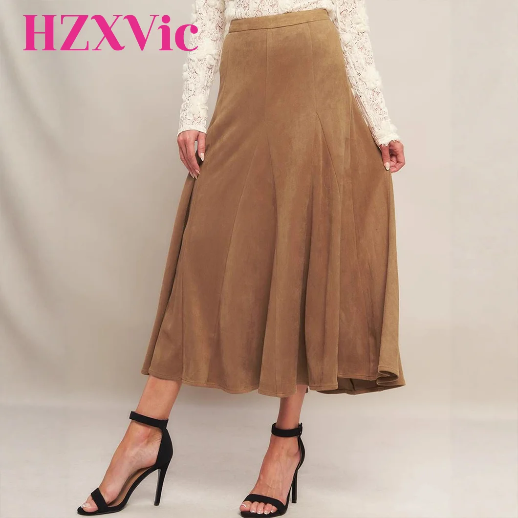 HZXVic women's fashionable suede half skirt mid long new versatile high waist slimming A-line skirt 2025 autumn and winter
HZXVic women's fashionable suede half skirt mid long new versatile high waist slimming A-line skirt 2025 autumn and winter