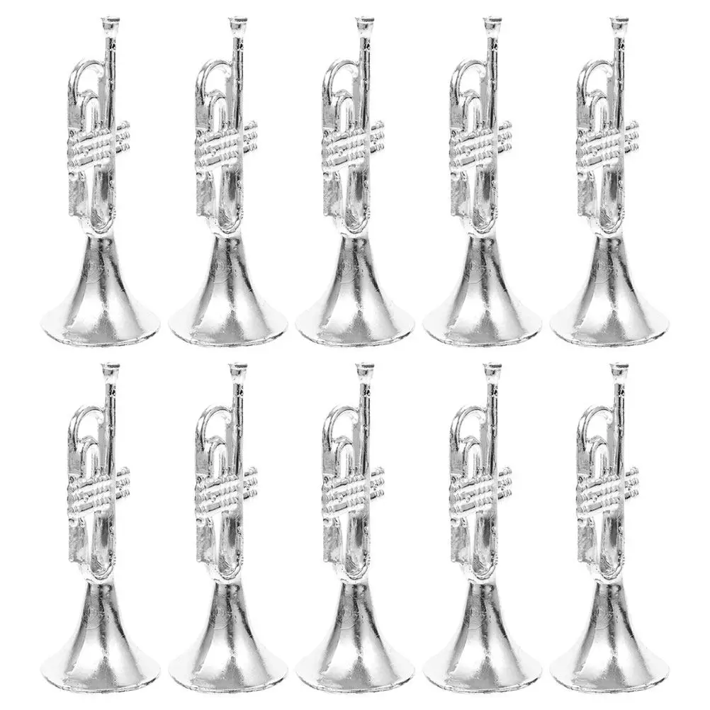 10Pcs Mini Trumpet Decor Plastic Lifelike Vintage Texture Smooth Surface Musical Instrument Ornament for Mini House Dollhouse
10Pcs Mini Trumpet Decor Plastic Lifelike Vintage Texture Smooth Surface Musical Instrument Ornament for Mini House Dollhouse