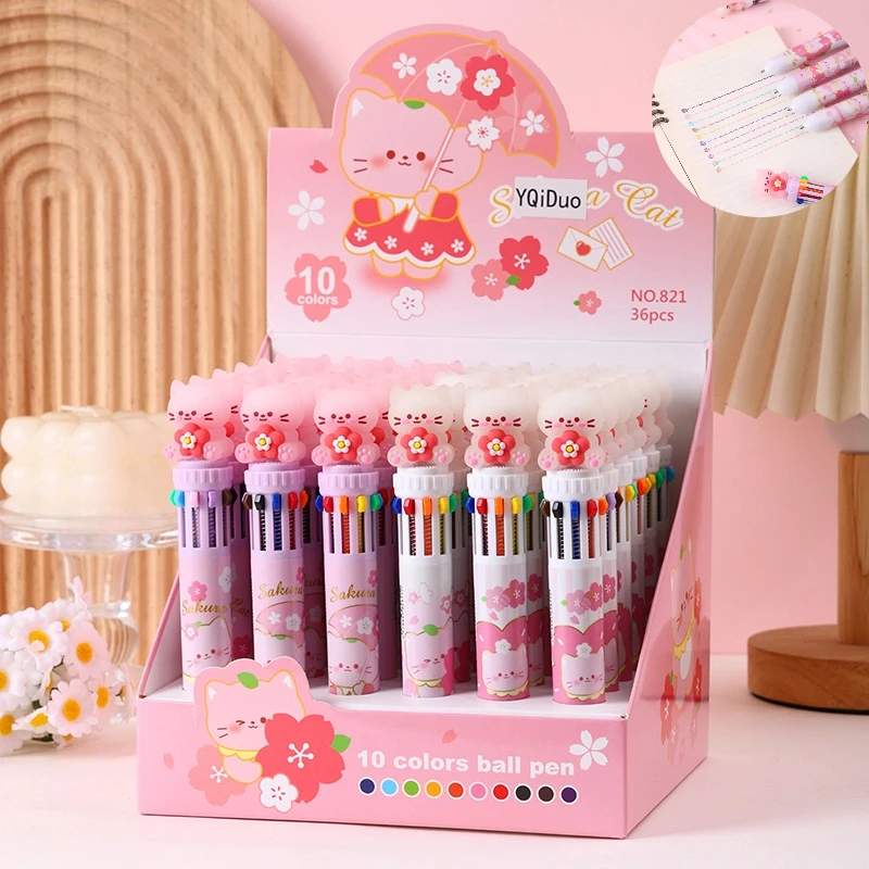 Flower Kitten 36pcs Ballpoint Pen Cartoon Set Ten Colors 0.7mm Side Press Painting Creative Student Stationery Lovely Gift
Flower Kitten 36pcs Ballpoint Pen Cartoon Set Ten Colors 0.7mm Side Press Painting Creative Student Stationery Lovely Gift