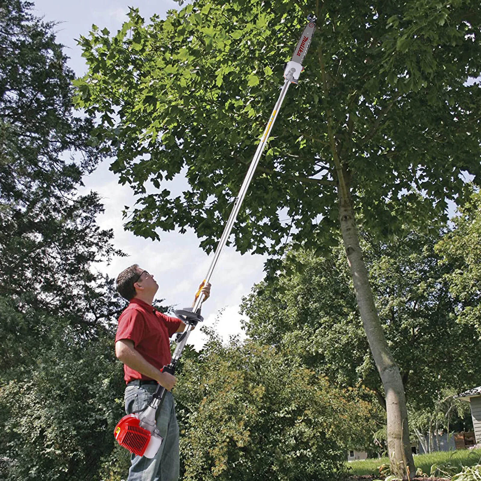 12" Gas Pole Saw w/Chain Brake - 3-in-1 Tree Trimmer & Pruner (Adjustable 8-11.5ft Reach)
12" Gas Pole Saw w/Chain Brake - 3-in-1 Tree Trimmer & Pruner (Adjustable 8-11.5ft Reach)