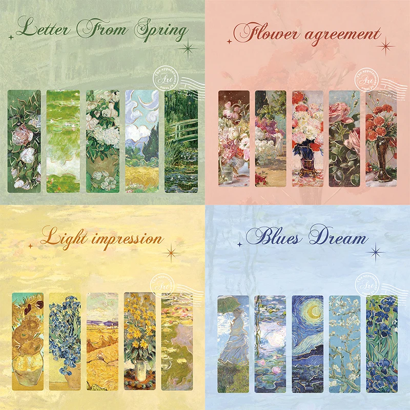 5Pcs/set Hot Stamping PVC Bookmark Romantic Revival High Value Ins Floral Reading Mark Card Exquisite Oil Paintings 4 Styles
5Pcs/set Hot Stamping PVC Bookmark Romantic Revival High Value Ins Floral Reading Mark Card Exquisite Oil Paintings 4 Styles