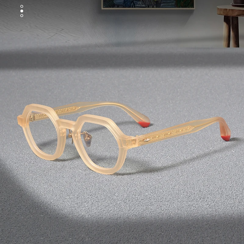 High-quality handcrafted frosted artistic square eyewear frame, retro designer niche fashion myopia optical prescription glasses
High-quality handcrafted frosted artistic square eyewear frame, retro designer niche fashion myopia optical prescription glasses