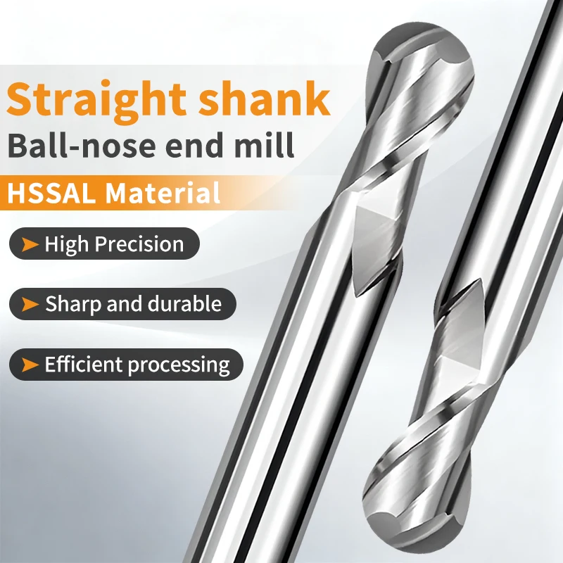 R0.5-R10 High Speed Steel Ball Nose End Mill 2 Flute Spiral Router Bit for Aluminum, Copper, Brass CNC Machining Center Tools
R0.5-R10 High Speed Steel Ball Nose End Mill 2 Flute Spiral Router Bit for Aluminum, Copper, Brass CNC Machining Center Tools