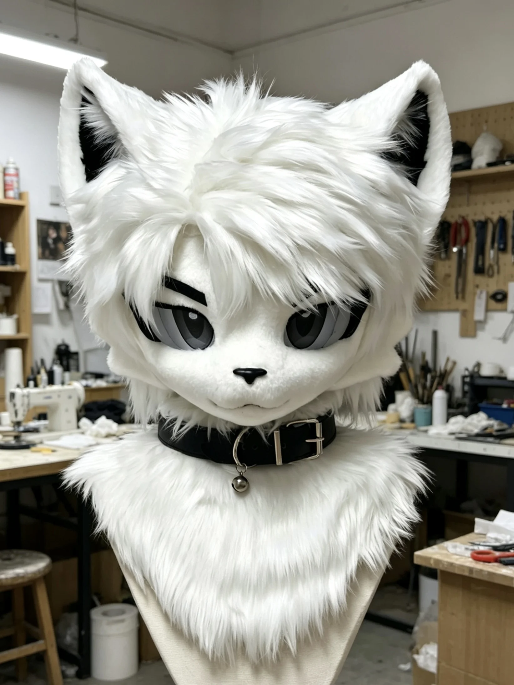 Handmade plush coat featuring the white wolf husky mascot costume for role-playing during Halloween. Fox costume for role-playin
Handmade plush coat featuring the white wolf husky mascot costume for role-playing during Halloween. Fox costume for role-playin