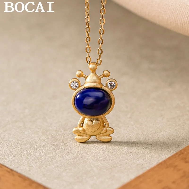 BOCAI NEW S925 Sterling Silver Gold-plated Natural Lapis Lazuli Personality Temperament Women's Pendant
BOCAI NEW S925 Sterling Silver Gold-plated Natural Lapis Lazuli Personality Temperament Women's Pendant