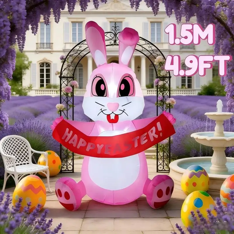 Надувная пасхальная игрушка 1,5 м: розовый кролик-баннер с подсветкой, надувной декор для вечеринки, пасхальные украшения
Надувная пасхальная игрушка 1,5 м: розовый кролик-баннер с подсветкой, надувной декор для вечеринки, пасхальные украшения