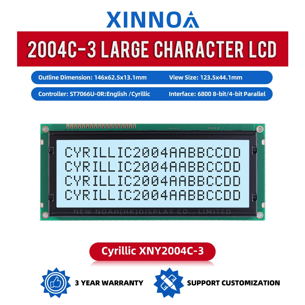 Cyrillic Gray Film Black Letters 2004C-3 Large Character LCD Screen 4*20 TC2004C1 146*62.5MM ST7066U Liquid Crystal Display
Cyrillic Gray Film Black Letters 2004C-3 Large Character LCD Screen 4*20 TC2004C1 146*62.5MM ST7066U Liquid Crystal Display