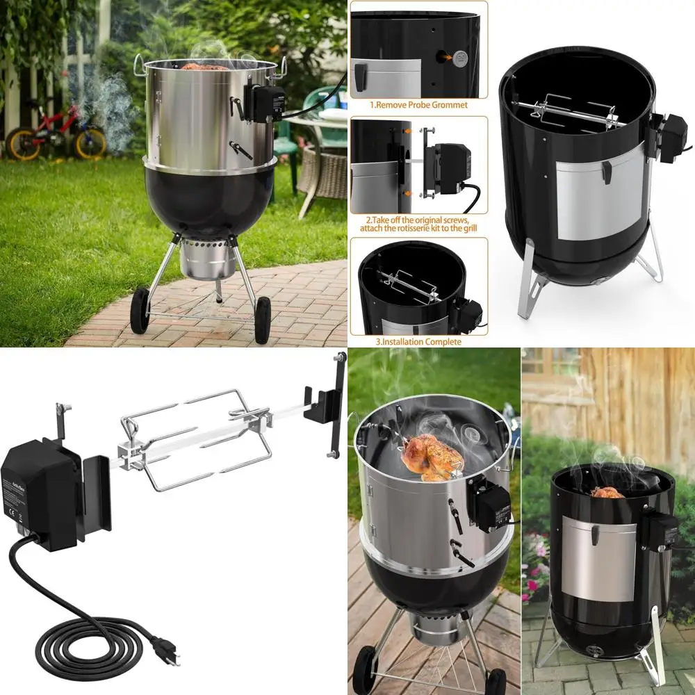 18-inch Stainless Steel Grill Rotisserie Kit for Outdoor Cooking and Grilling Accessories
18-inch Stainless Steel Grill Rotisserie Kit for Outdoor Cooking and Grilling Accessories