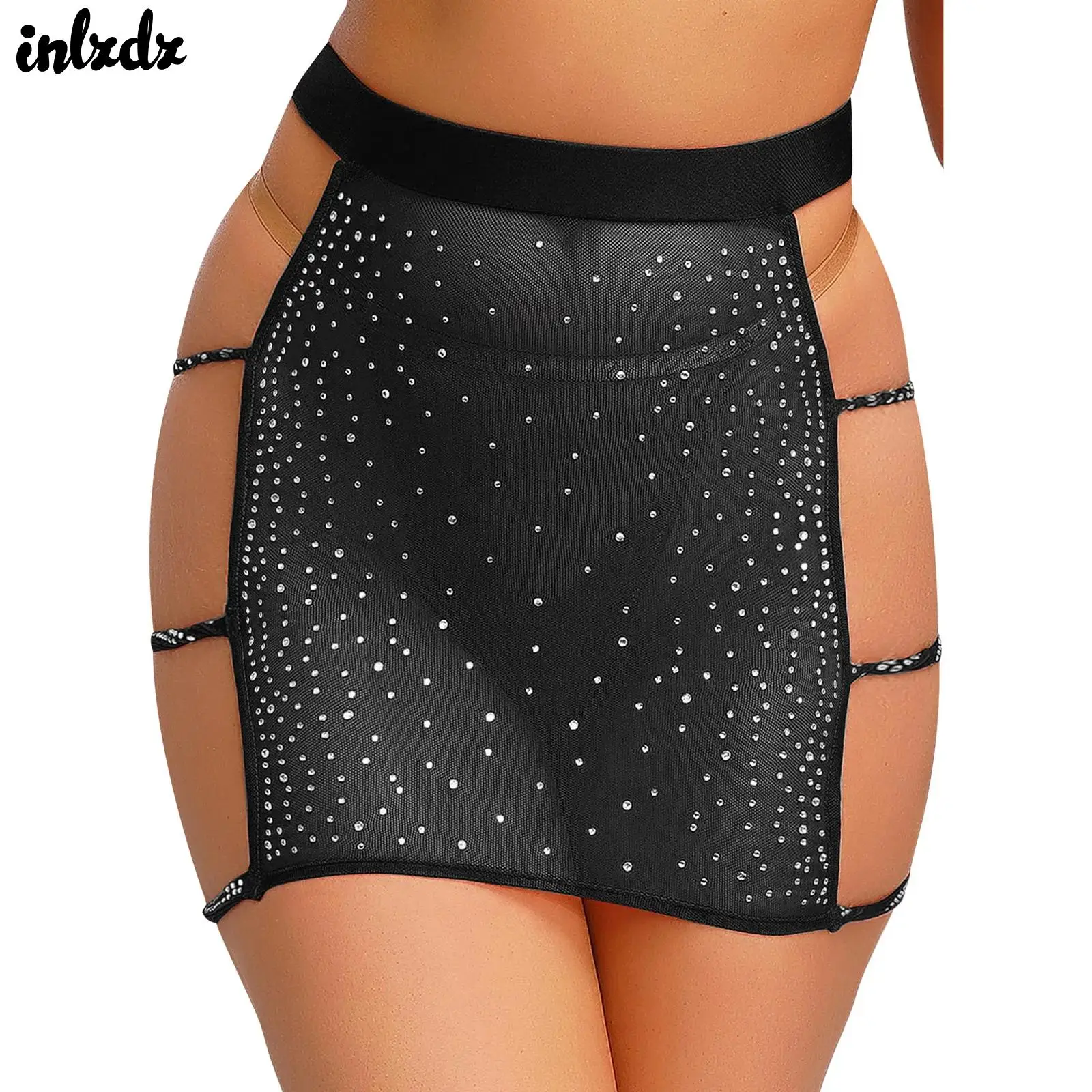Womens Sparkly Rhinestone Side Slit See Through Skirt Clubwear Nightwear Sheer Mesh Sexy Miniskirt Side Hollow Out Bodycon Skirt
Womens Sparkly Rhinestone Side Slit See Through Skirt Clubwear Nightwear Sheer Mesh Sexy Miniskirt Side Hollow Out Bodycon Skirt