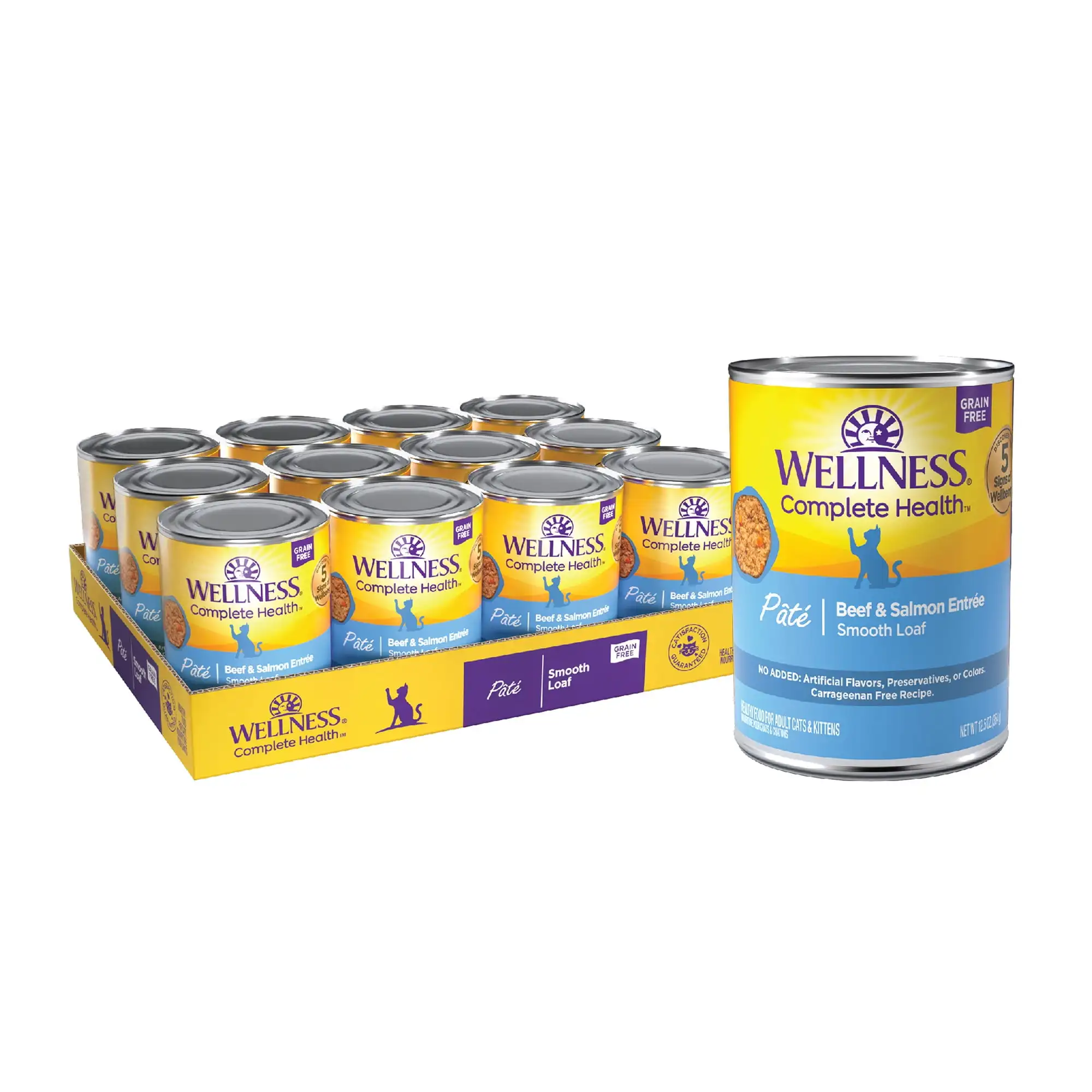 Wellness Complete Health Natural Grain Free Wet Canned Cat Food, Beef & Salmon Pate, 12.5-Ounce Can (Pack of 12)
Wellness Complete Health Natural Grain Free Wet Canned Cat Food, Beef & Salmon Pate, 12.5-Ounce Can (Pack of 12)