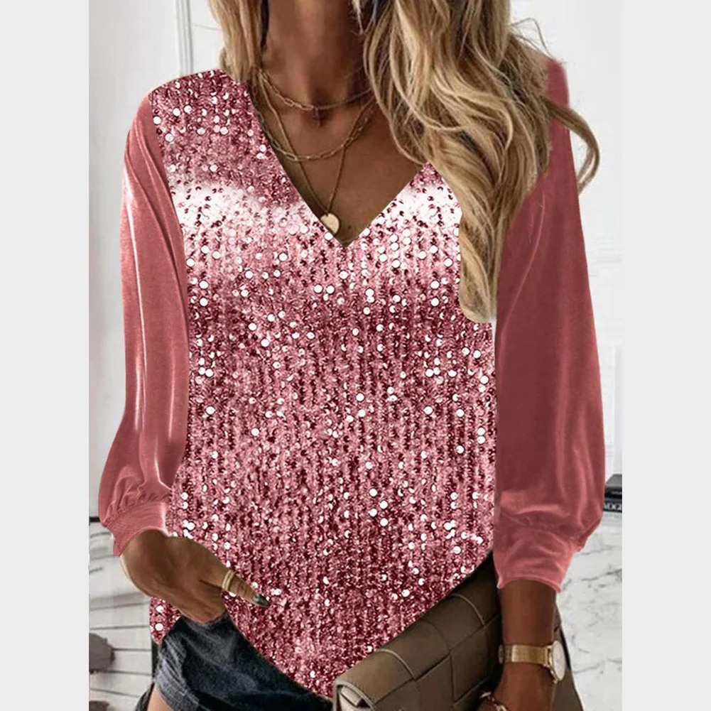 Sparkle Blouse Loose Sequin Top Polyester Fabric Moderate Elasticity Regular Length Solid Color Pattern Suitable For All Seasons
Sparkle Blouse Loose Sequin Top Polyester Fabric Moderate Elasticity Regular Length Solid Color Pattern Suitable For All Seasons
