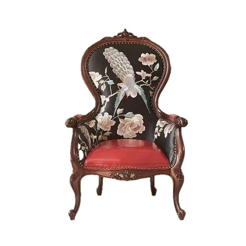 Leather Tiger Chair Solid Wood Single Sofa Retro Balcony Bedroom Living Room Full Solid Wood Leisure Chair
Leather Tiger Chair Solid Wood Single Sofa Retro Balcony Bedroom Living Room Full Solid Wood Leisure Chair