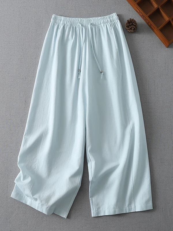 Summer Thin Mixed Lenzing Cotton Drapey Wide Leg Pants Women's Loose Straight Casual Nine Points Trousers No Wash Needed
Summer Thin Mixed Lenzing Cotton Drapey Wide Leg Pants Women's Loose Straight Casual Nine Points Trousers No Wash Needed