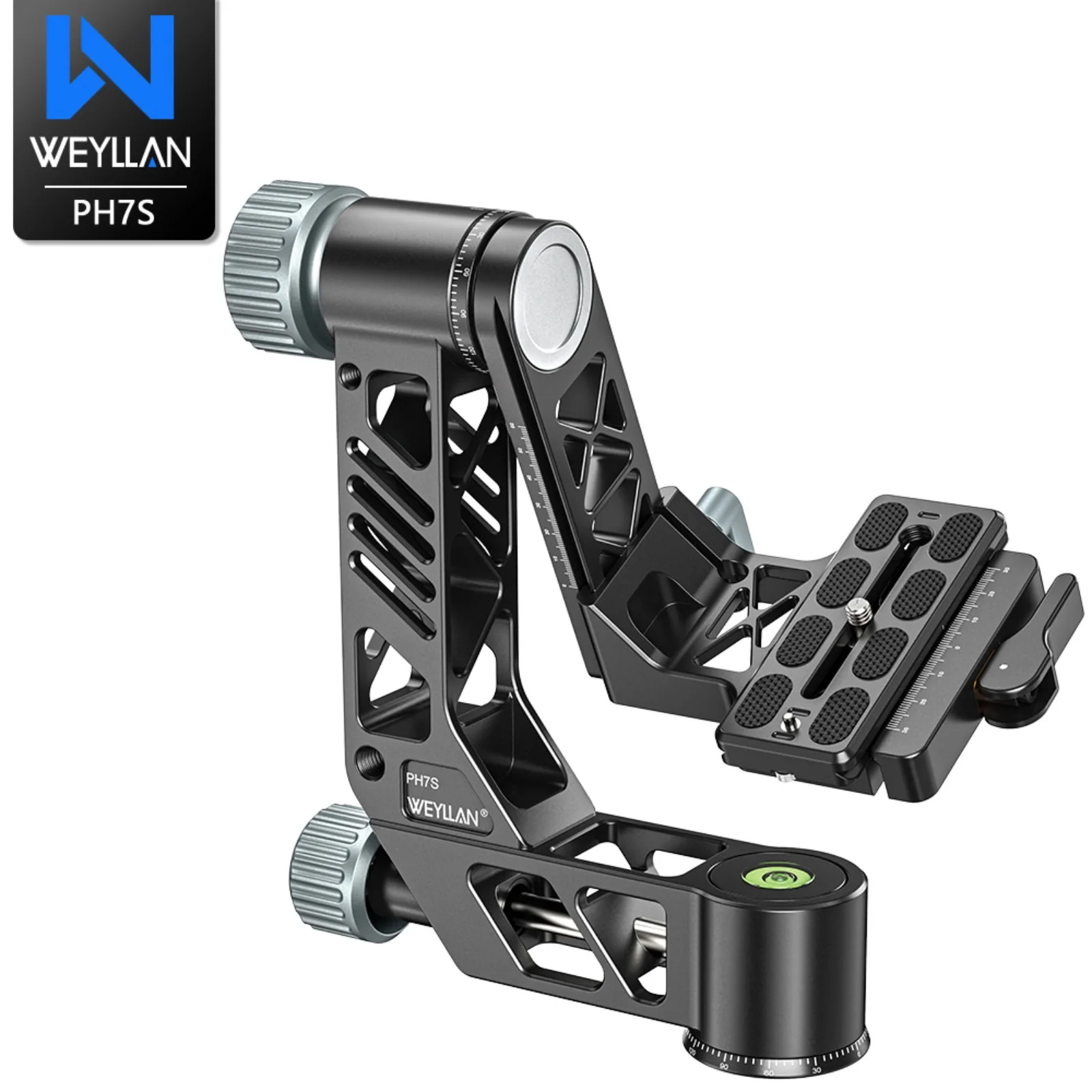 WEYLLAN PH7S Professional Gimbal Head W Quick Locking Lever 720 Panoramic for DSLR Photography w Arca-Swiss QR Plate 25kg Load
WEYLLAN PH7S Professional Gimbal Head W Quick Locking Lever 720 Panoramic for DSLR Photography w Arca-Swiss QR Plate 25kg Load