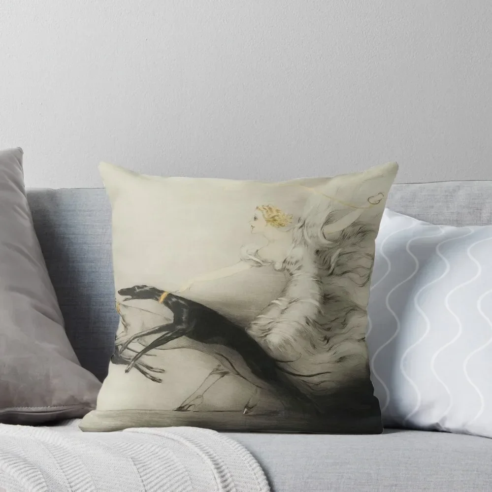 Vintage Art Deco illustration, woman walking her greyhound dogs Throw Pillow Luxury Pillow Cover Pillow
Vintage Art Deco illustration, woman walking her greyhound dogs Throw Pillow Luxury Pillow Cover Pillow