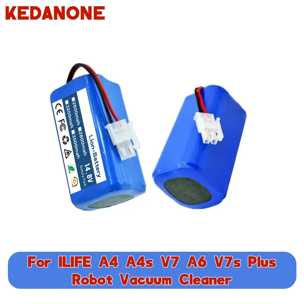 NEW 14.8V 3500mAh 14.4V 2600mAh Lithium Battery For ILIFE A4 A4s V7 A6 V7s Plus Robot Vacuum Cleaner ILife 4S1P real Capacity
NEW 14.8V 3500mAh 14.4V 2600mAh Lithium Battery For ILIFE A4 A4s V7 A6 V7s Plus Robot Vacuum Cleaner ILife 4S1P real Capacity