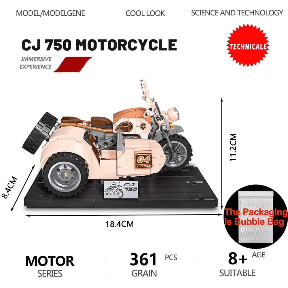 High-tech CJ75 Motorcycle Building Blocks Tricycle Model Bricks Pink MOTOR Module Technical Motorbike Toys For Boy And Girl Gift
High-tech CJ75 Motorcycle Building Blocks Tricycle Model Bricks Pink MOTOR Module Technical Motorbike Toys For Boy And Girl Gift