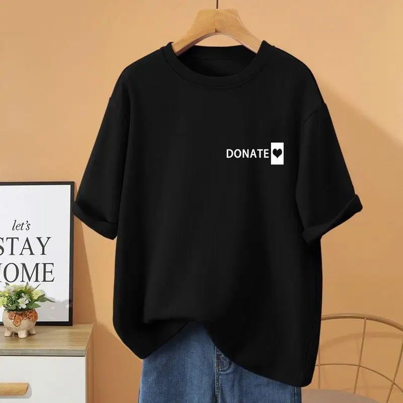 Summer Letter Printed O-neck Pullovers, Vintage Basic Short Sleeve Top Tee, Women Clothing 100% Cotton Loose Casual T-shirt
Summer Letter Printed O-neck Pullovers, Vintage Basic Short Sleeve Top Tee, Women Clothing 100% Cotton Loose Casual T-shirt