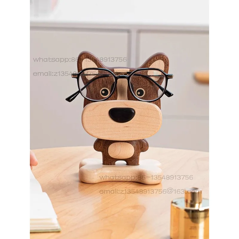 Solid wood desktop ornament cute Shiba Inu dog glasses frame, sunglasses holder, creative home decoration gift
Solid wood desktop ornament cute Shiba Inu dog glasses frame, sunglasses holder, creative home decoration gift