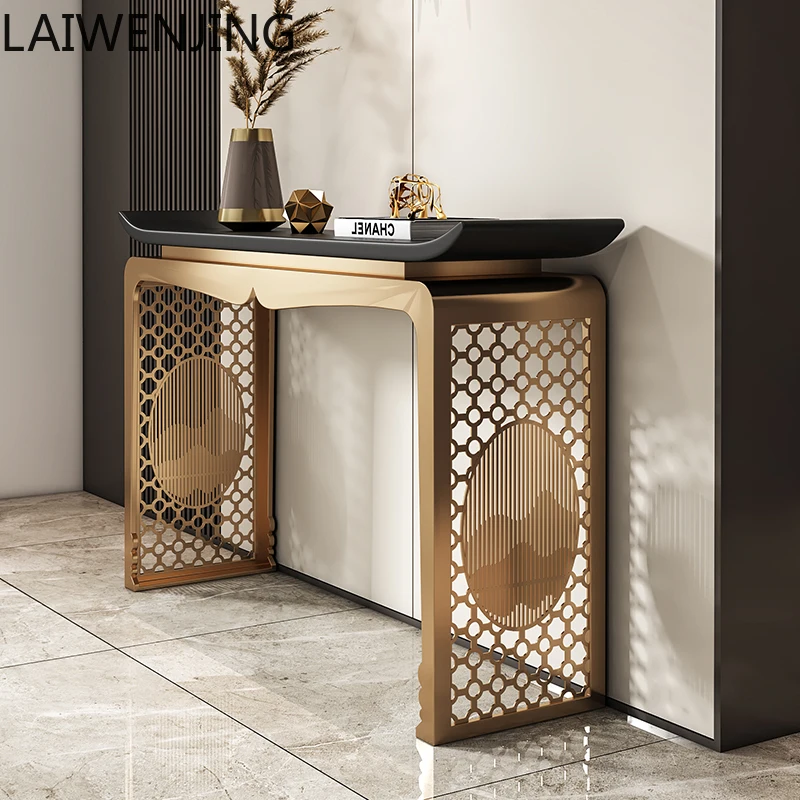 MJY new Chinese entrance table stainless steel strip case end view table Italian style against the wall
MJY new Chinese entrance table stainless steel strip case end view table Italian style against the wall