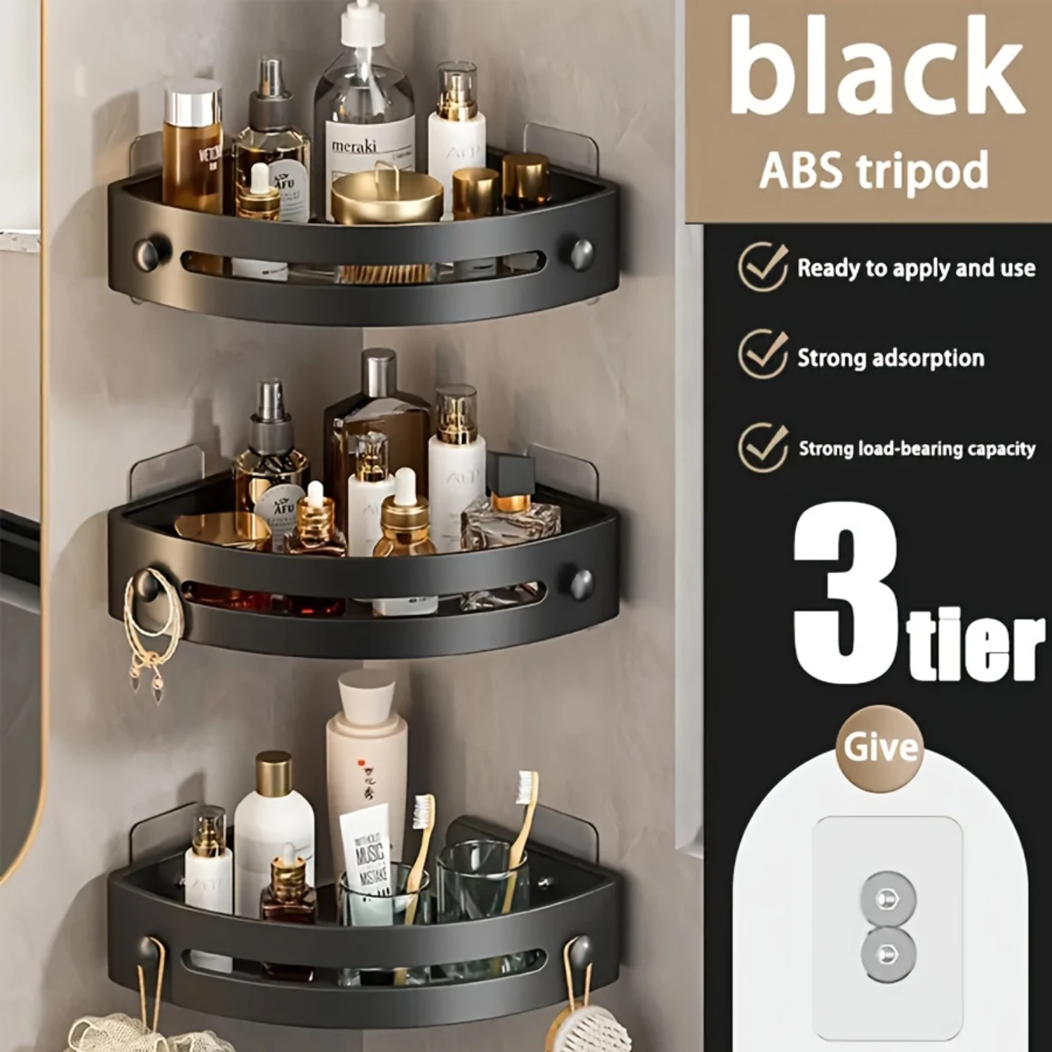 3pcs Triangle Shower Caddy - Space-Saving Wall-Mounted Bathroom Solution with No-Drilling Installation, Ample Rack for Cosmetic
3pcs Triangle Shower Caddy - Space-Saving Wall-Mounted Bathroom Solution with No-Drilling Installation, Ample Rack for Cosmetic