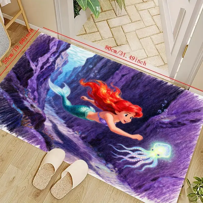 1PC Disney The Little Mermaid Ariel Ocean Adventure Floor Mat Carpet, Vibrant Purple Underwater Scene with Glowing Jellyfish Des
1PC Disney The Little Mermaid Ariel Ocean Adventure Floor Mat Carpet, Vibrant Purple Underwater Scene with Glowing Jellyfish Des
