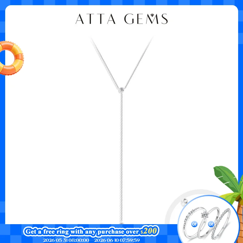 ATTAGEMS 925 Sterling Silver Long Chain Necklace for Women D VVS1 Moissanite 3.0mm Round Cut Charm Y Shape Pendant Fine Jewelry
ATTAGEMS 925 Sterling Silver Long Chain Necklace for Women D VVS1 Moissanite 3.0mm Round Cut Charm Y Shape Pendant Fine Jewelry
