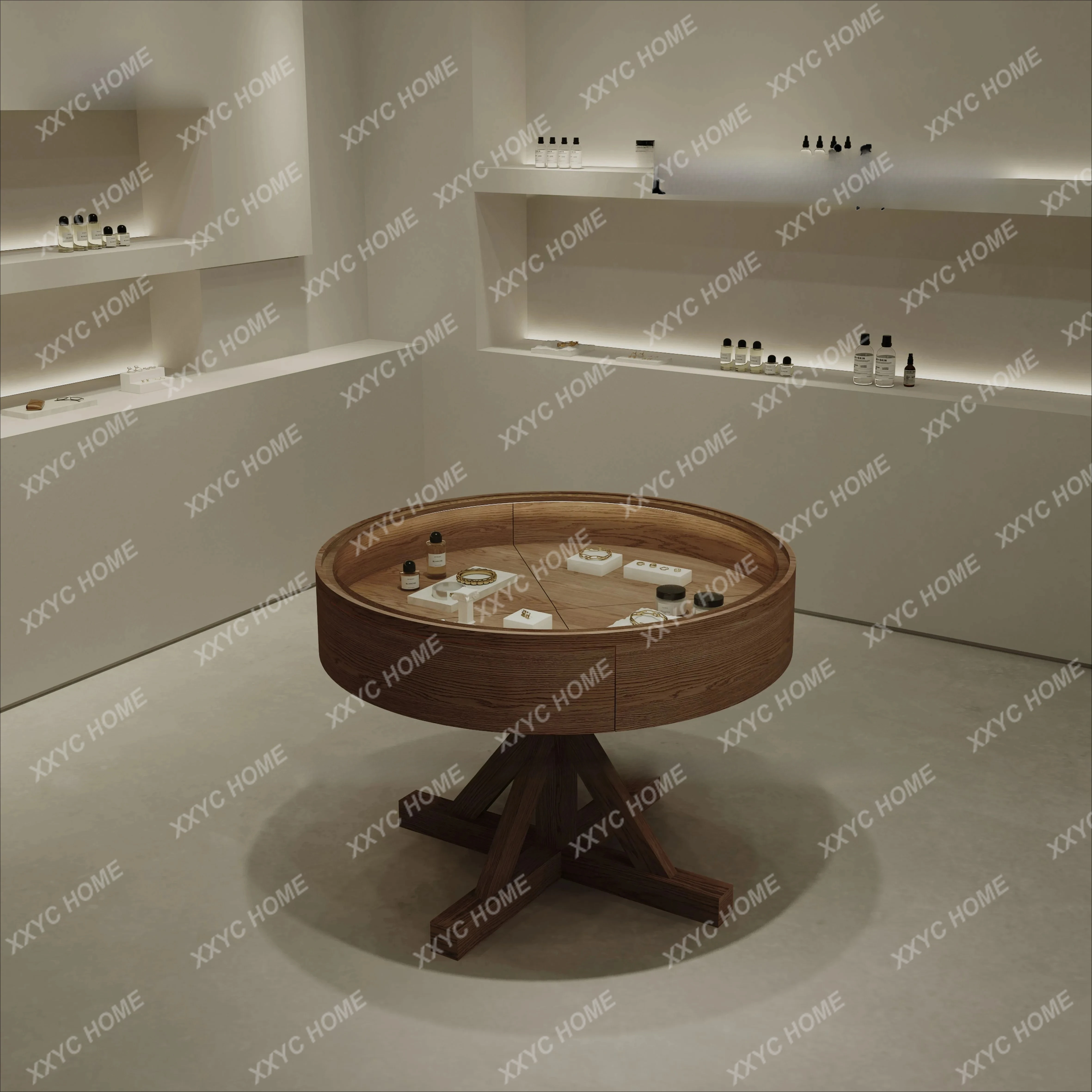 Lmulti-functional jewelry with drawers exhibition hall movable glass display cabinet custom wood grain
Lmulti-functional jewelry with drawers exhibition hall movable glass display cabinet custom wood grain