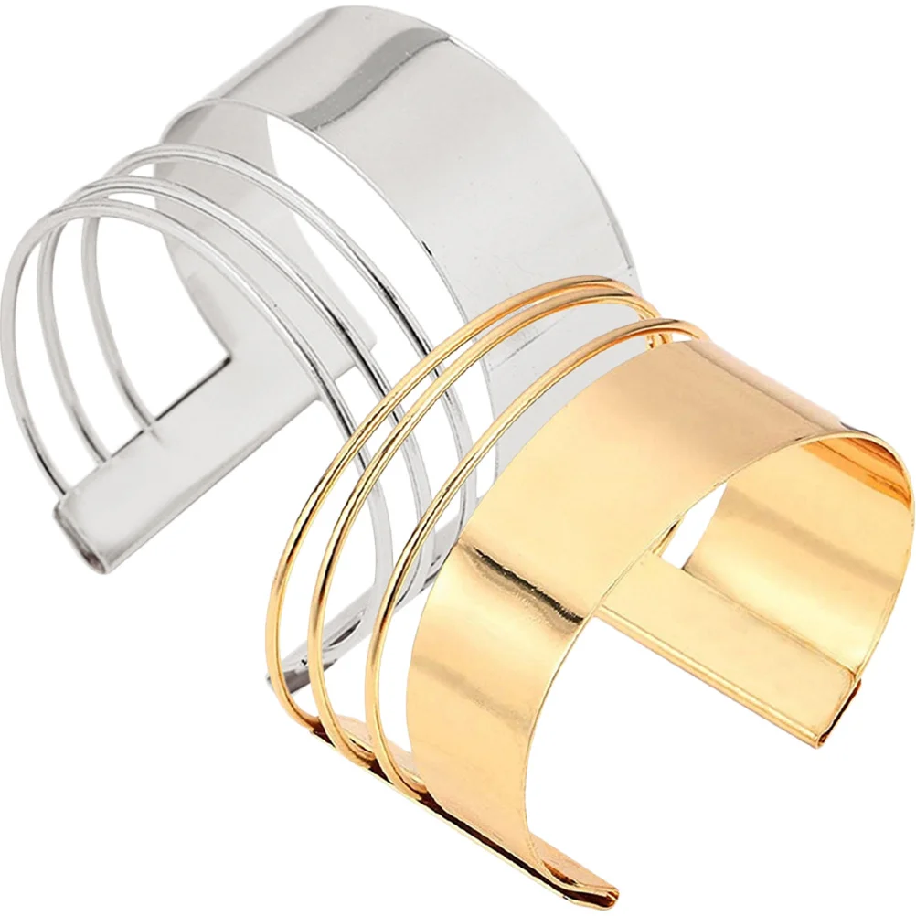 2pcs Wide Cuff Bracelets Punk Open Metal Bangle Adjustable Wrist Jewelry For Women Minimalist Stainless Steel Daily Party Outfit
2pcs Wide Cuff Bracelets Punk Open Metal Bangle Adjustable Wrist Jewelry For Women Minimalist Stainless Steel Daily Party Outfit