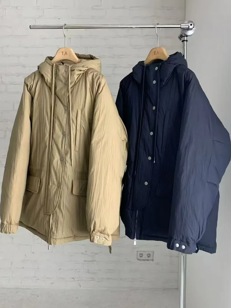 Winter 2025 Women's Casual Style Loose Fit Hooded down Jacket Thickened White Duck Feather Warm Coat Zipper Closure Long Sleeve
Winter 2025 Women's Casual Style Loose Fit Hooded down Jacket Thickened White Duck Feather Warm Coat Zipper Closure Long Sleeve