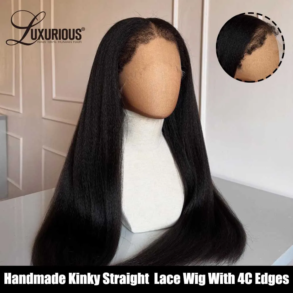 Invisible 13x6 Kinky Straight Wig Human Hair 250% 30 Inch Lace Frontal Human Hair Wigs For Women Yaki Straight Wig With 4C Edges
Invisible 13x6 Kinky Straight Wig Human Hair 250% 30 Inch Lace Frontal Human Hair Wigs For Women Yaki Straight Wig With 4C Edges