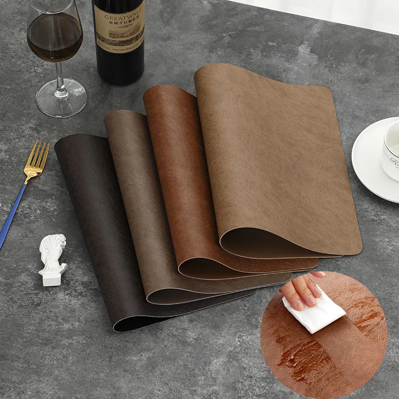 Waterproof PU Leather Placemats Double-sided Leather Coffee Tea Coasters Oilproof Heat-Insulated Table Plate Bowl Pad
Waterproof PU Leather Placemats Double-sided Leather Coffee Tea Coasters Oilproof Heat-Insulated Table Plate Bowl Pad