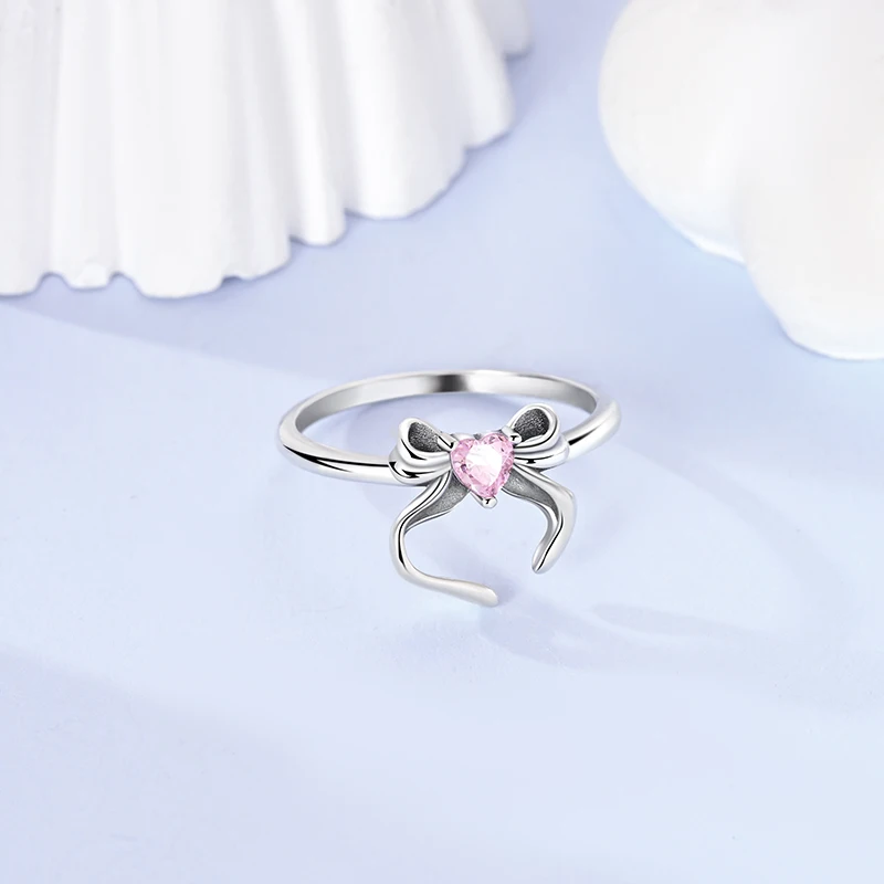 Original 925 Sterling Silver Sparkling Bow Tie Girly Heart Ring For Women Girls Jewelry Birthday Anniversary Gifts
Original 925 Sterling Silver Sparkling Bow Tie Girly Heart Ring For Women Girls Jewelry Birthday Anniversary Gifts
