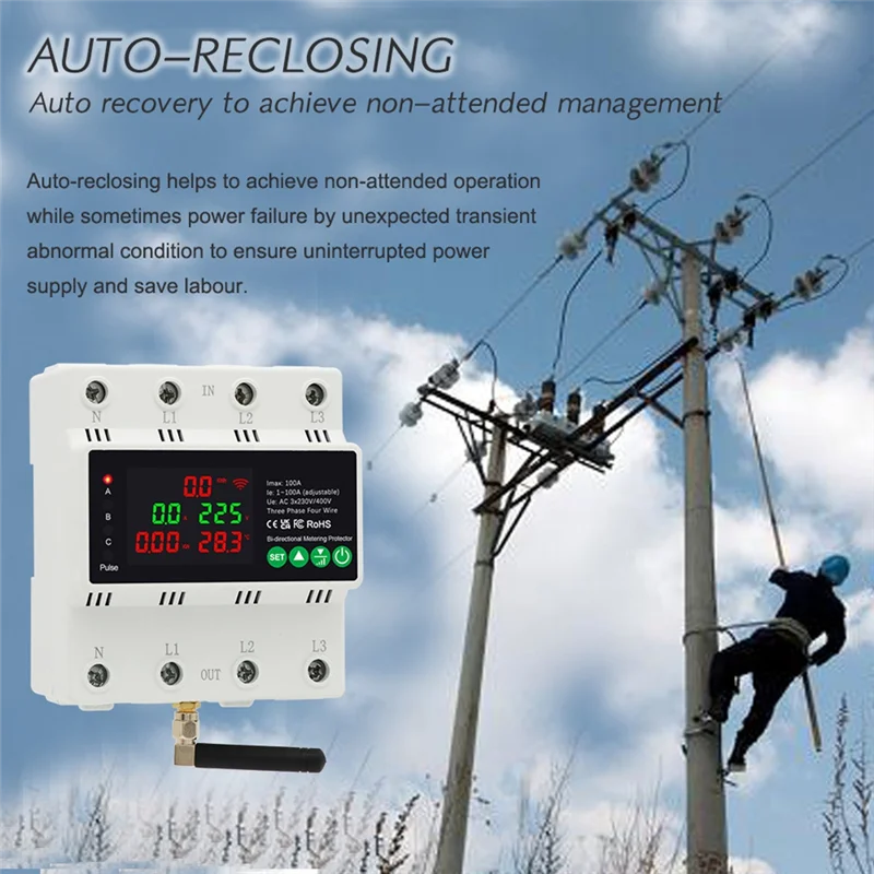 CS-3Phase 4-проводной 380 В 100 А Tuya Wi-Fi умный двунаправленный счетчик энергии электроэнергии с автоматическим закрыванием защиты от пониженного напряжения
CS-3Phase 4-проводной 380 В 100 А Tuya Wi-Fi умный двунаправленный счетчик энергии электроэнергии с автоматическим закрыванием защиты от пониженного напряжения