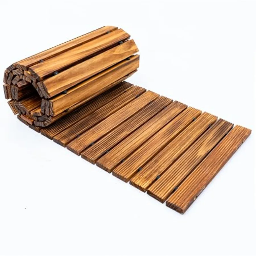 17 in x 8 ft Carbonized Wooden Garden Pathway, Roll Out Outdoor Walkway with Anti-Slip Grooves Natural Pine Wood, Flexible Roll
17 in x 8 ft Carbonized Wooden Garden Pathway, Roll Out Outdoor Walkway with Anti-Slip Grooves Natural Pine Wood, Flexible Roll