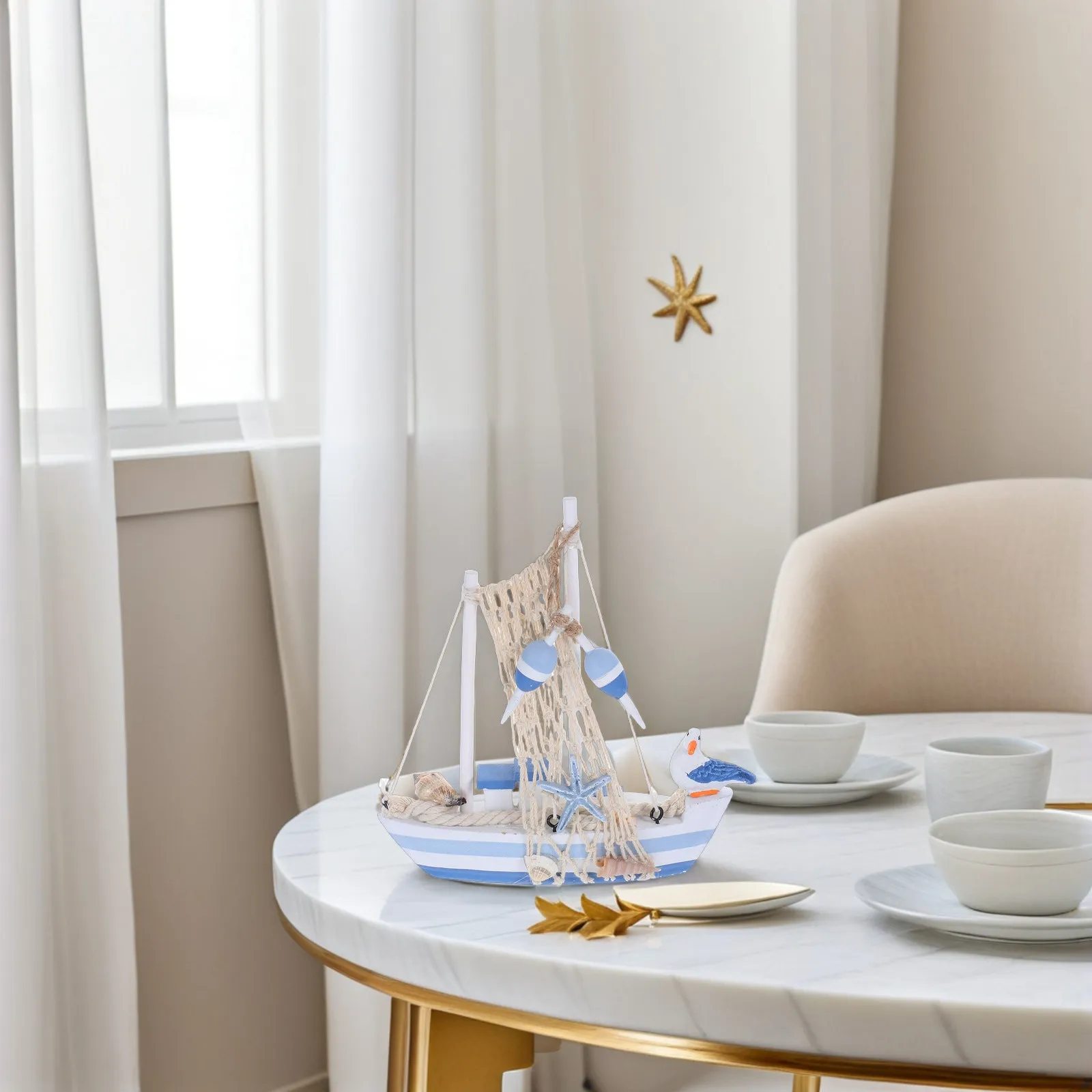 Handcrafted Mediterranean Style Wooden Sailboat Decoration with Seabird Detail Rustic Marine Desktop Shelf Mantel Ornament
Handcrafted Mediterranean Style Wooden Sailboat Decoration with Seabird Detail Rustic Marine Desktop Shelf Mantel Ornament