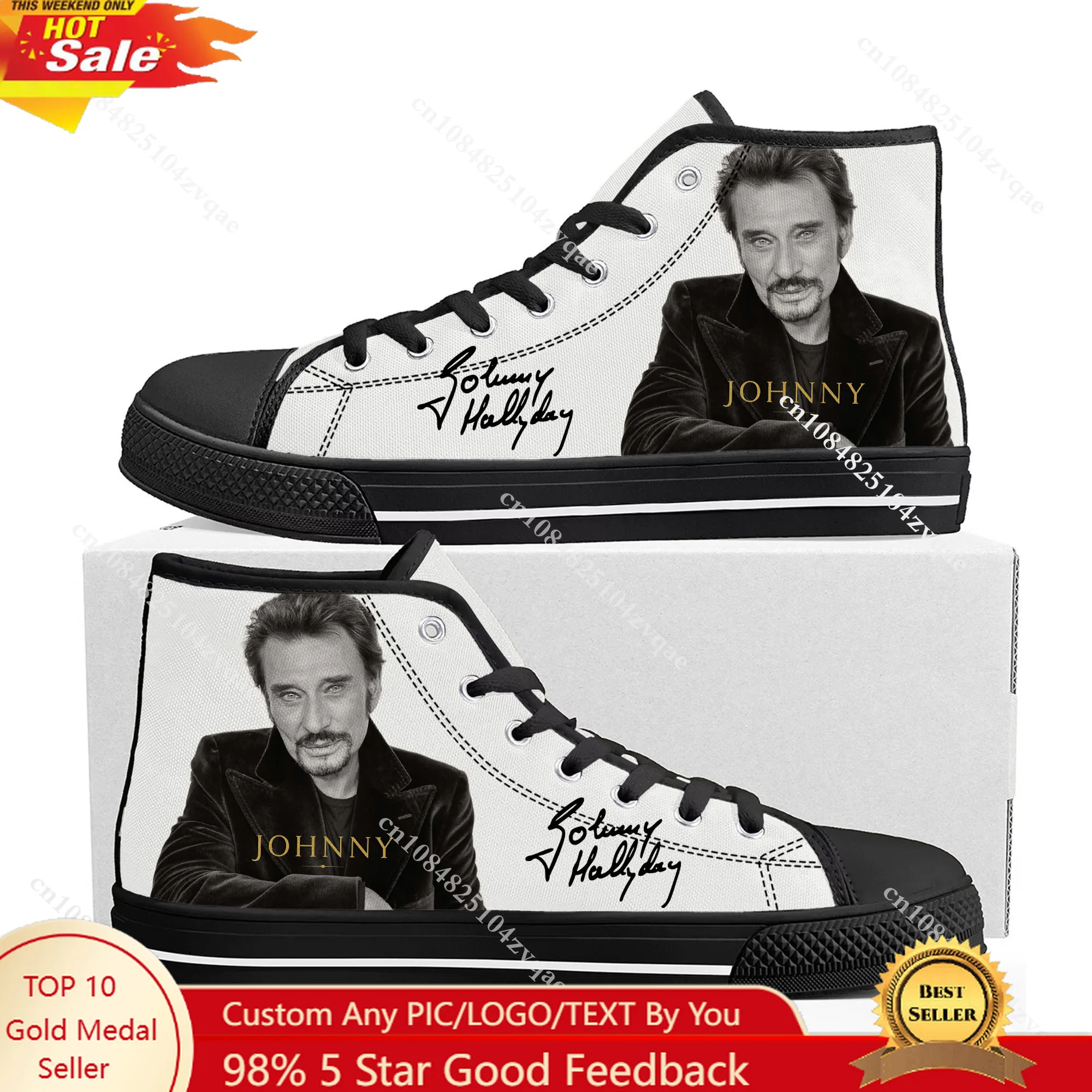 Johnny Hallyday High Top Sneakers Pop Rock Singer Men Women Teenager Canvas Sneaker Casual Hiking lightweight Shoe Custom Shoe
Johnny Hallyday High Top Sneakers Pop Rock Singer Men Women Teenager Canvas Sneaker Casual Hiking lightweight Shoe Custom Shoe