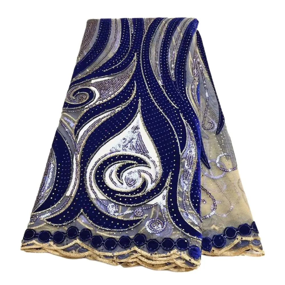 African Nigerian Lace High Quality French Lace Velvet Fabric With Stones For Women Party Dress
African Nigerian Lace High Quality French Lace Velvet Fabric With Stones For Women Party Dress