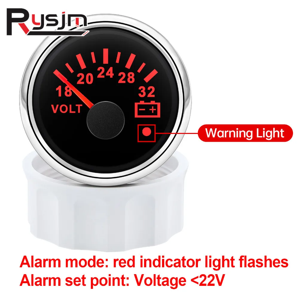52mm Pointer Voltmeter with Alarm 8-16V 18-32V Voltage Gauge Meter VOLTS Red Backlight For Car Auto Marine Boat Yacht RV
52mm Pointer Voltmeter with Alarm 8-16V 18-32V Voltage Gauge Meter VOLTS Red Backlight For Car Auto Marine Boat Yacht RV