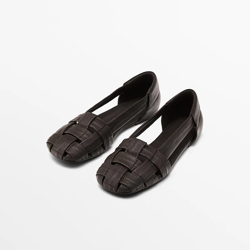 Withered Minimalist Women's Shoes Retro Roman Women's Shoes Leather Flat Bottomed Brown Round Toe Hollow Sandals Woman Shoes
Withered Minimalist Women's Shoes Retro Roman Women's Shoes Leather Flat Bottomed Brown Round Toe Hollow Sandals Woman Shoes