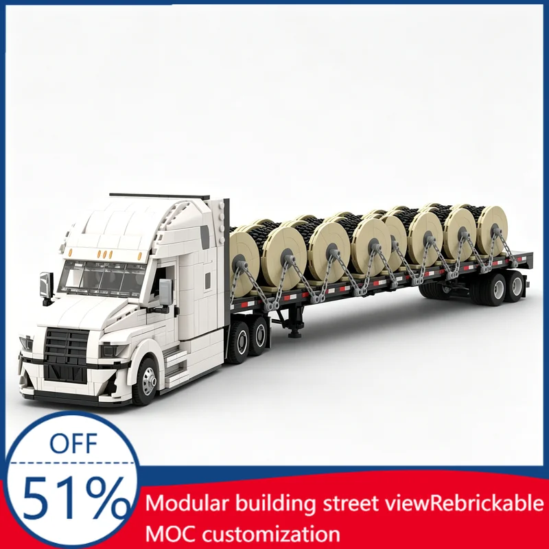 593Pcs 53 Ft Semi Flatbed Trailer Custom Building Blocks Truck Accessory Model Educational Assembly Toy For Collectors Xmas Gift
593Pcs 53 Ft Semi Flatbed Trailer Custom Building Blocks Truck Accessory Model Educational Assembly Toy For Collectors Xmas Gift