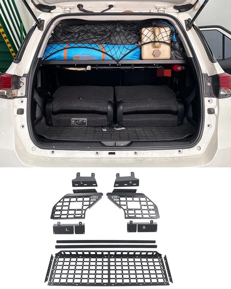 For Toyota Fortuner 2016-2022 Modular Storage Panel Shelf Modification Storage Panel Rear Trunk Debris Rack Storage Molle panel
For Toyota Fortuner 2016-2022 Modular Storage Panel Shelf Modification Storage Panel Rear Trunk Debris Rack Storage Molle panel