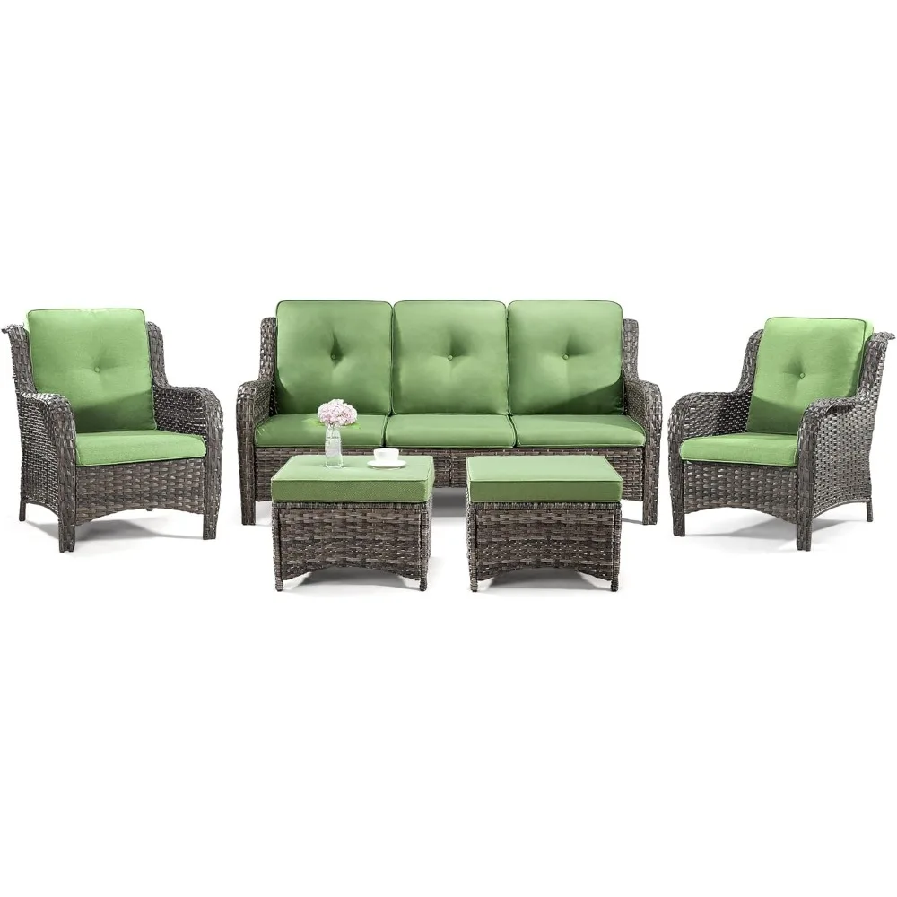 Patio Furniture Set 5-Piece Wicker Outdoor Furniture Conversational Set with 3-Seat Sofa, 2 Armchairs, 2 Ottoman Patio Rattan Wi
Patio Furniture Set 5-Piece Wicker Outdoor Furniture Conversational Set with 3-Seat Sofa, 2 Armchairs, 2 Ottoman Patio Rattan Wi