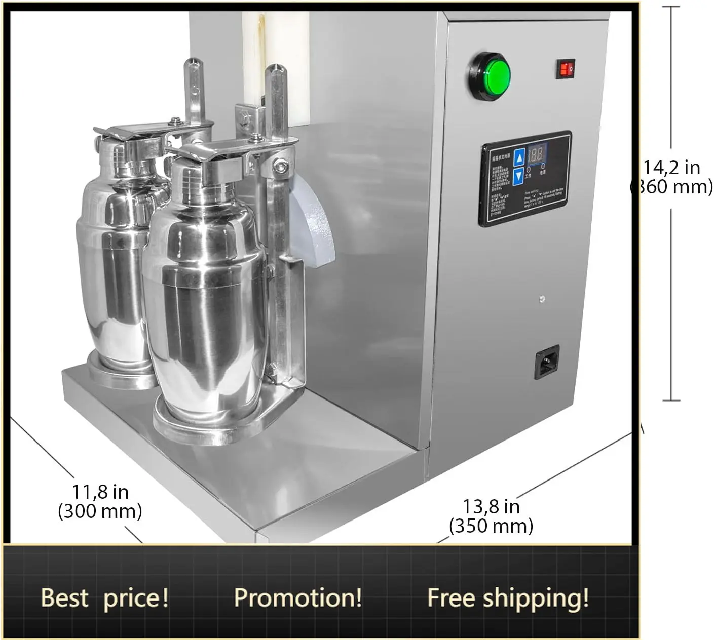 Electric Milk Tea Shaker | Double Cup Drink Mixer | Stainless Steel | 110V
Electric Milk Tea Shaker | Double Cup Drink Mixer | Stainless Steel | 110V