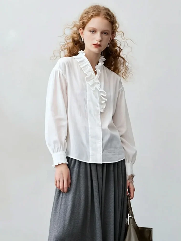 ZhuoZhi White Long Sve irt Asymmetrical Hem Commute Sle Spring Autumn New Arrival Breathable Comfortable Women's irt
ZhuoZhi White Long Sve irt Asymmetrical Hem Commute Sle Spring Autumn New Arrival Breathable Comfortable Women's irt