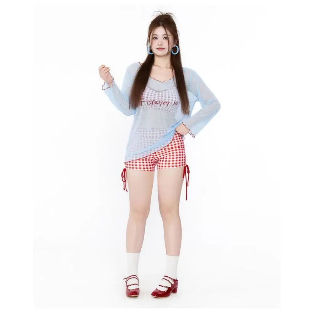 3 Piece Long Sleeve Cover Up Bikini Swimsuit Sheer Mesh Slimming Swimsuit Set Sweet Red Gingham Swimwear Set Beach Vacation
3 Piece Long Sleeve Cover Up Bikini Swimsuit Sheer Mesh Slimming Swimsuit Set Sweet Red Gingham Swimwear Set Beach Vacation