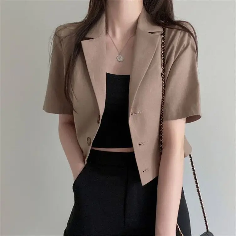 Korean Sle Casual ort Sve Color Women's Summer Thin Loose ort Coat Ele Outerwear Small Size Top
Korean Sle Casual ort Sve Color Women's Summer Thin Loose ort Coat Ele Outerwear Small Size Top