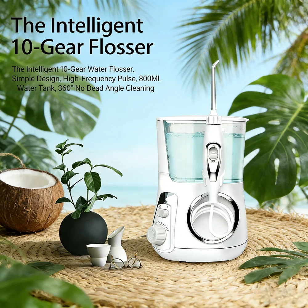10 Modes Electric Dental Oral Irrigator 800ML, 5 Nozzles Desktop Water Flosser, Professional Teeth Cleaner
10 Modes Electric Dental Oral Irrigator 800ML, 5 Nozzles Desktop Water Flosser, Professional Teeth Cleaner