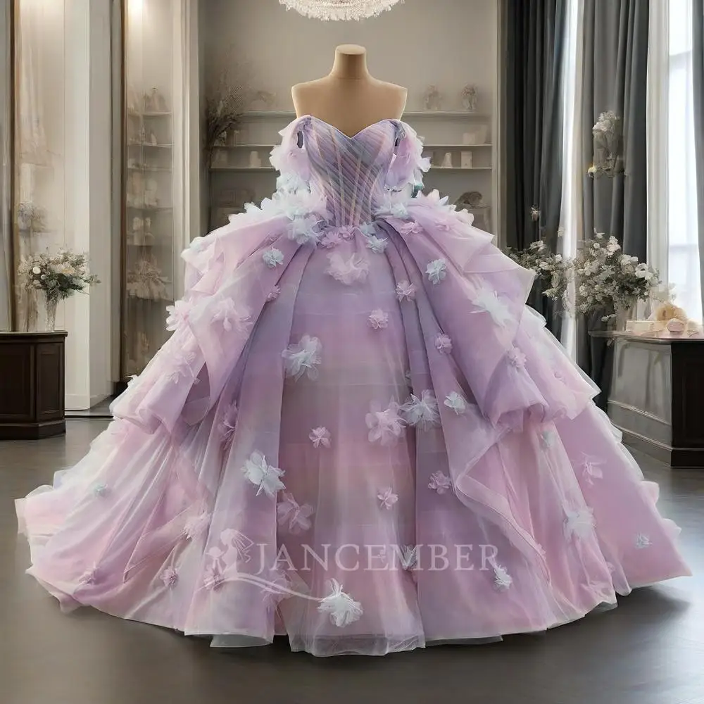 Customized Glitter Tulle Purple Ball Gowns Appliques Quinceanera Dresses Off Shoulder Girls Birthday Party Vestidos De Xv Años
Customized Glitter Tulle Purple Ball Gowns Appliques Quinceanera Dresses Off Shoulder Girls Birthday Party Vestidos De Xv Años